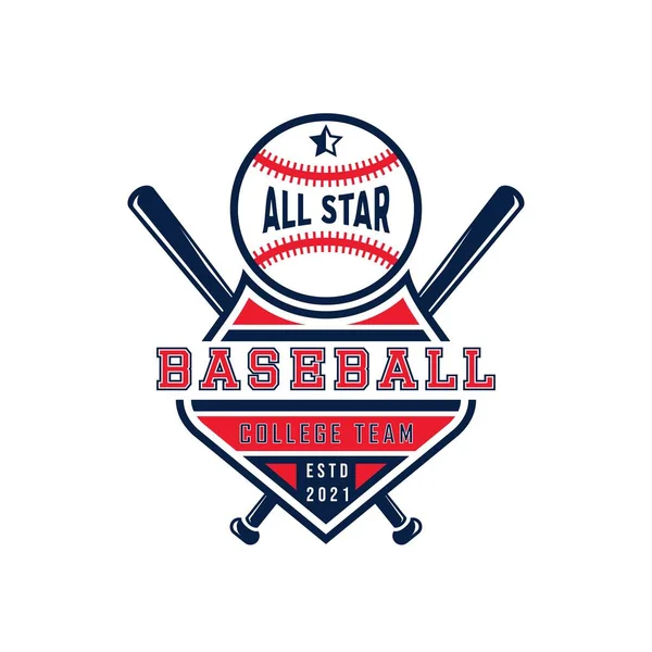 Modelos Design Logotipo Emblema Beisebol Sports Team Identity Vector Ilustrações — Vetor de Stock