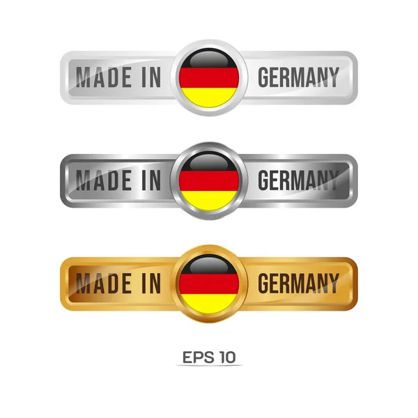 Made Germany Etichetta Timbro Distintivo Logo Con Bandiera Nazionale Della — Vettoriale Stock