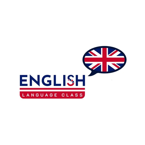 Learning English Language Class Logo Language Exchange Program Forum International — Stock Vector