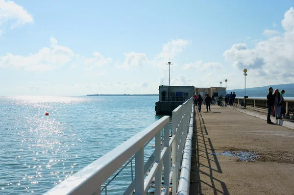 Pier, sea and sun — Stock Photo, Image