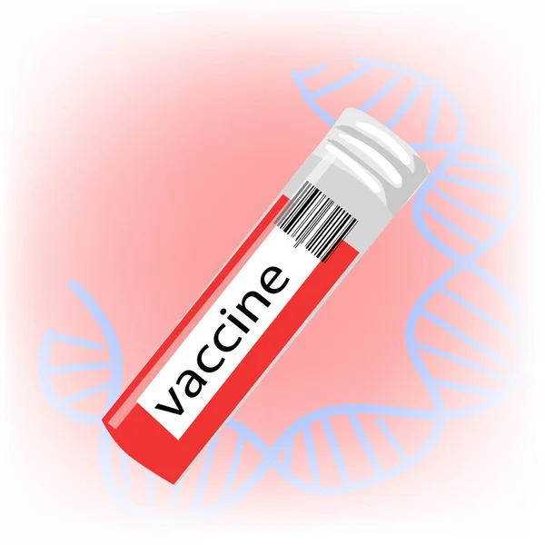 Una provetta con un vaccino coronavirico che protegge la popolazione dal virus — Vettoriale Stock