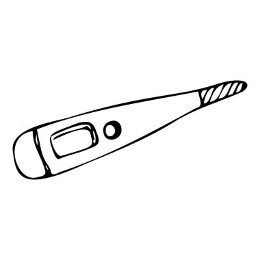  Beyaz arkaplanda izole edilmiş vücut sıcaklığını ölçmek için elektronik termometre