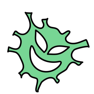 Beyaz arkaplanda duyguları olan koronavirüs simgesi