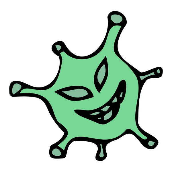 Icône coronavirus avec des émotions sur fond blanc — Image vectorielle
