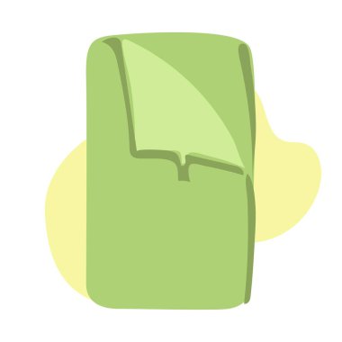 Vektör havlu çizimi. Düz çizgi film tarzında katlanmış havlular ve çizgi ikon tarzı, battaniye, çarşaf