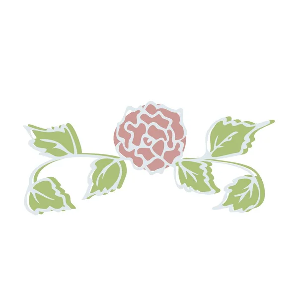 Botanische Zeichnung. Wiesengrün minimales Logo, abstraktes Blatt und blühende Blumen Skizzenelement,. — Stockvektor