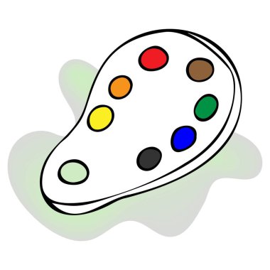 Çeşitli renklerde sanatsal paleti olan suluboya resimler..