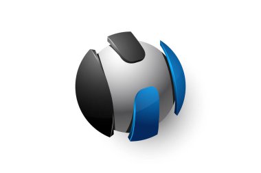 İş ve kurumsal kimlik için 3 boyutlu H harfi tasarım dairesi logosu şablonu