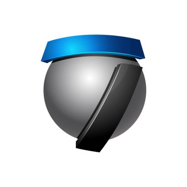 7 numaralı logo şablonu mavi gri daire 3D iş ve kurumsal kimlik tasarımı
