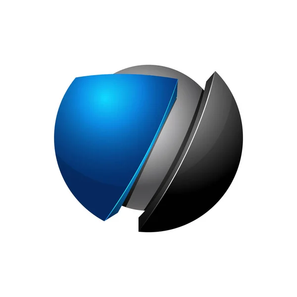 Logomal Nummer Blå Gråsirkel Design Forretnings Selskapsidentitet – stockvektor