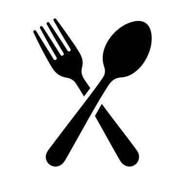 Çapraz kaşık ve çatal siluet simgesi