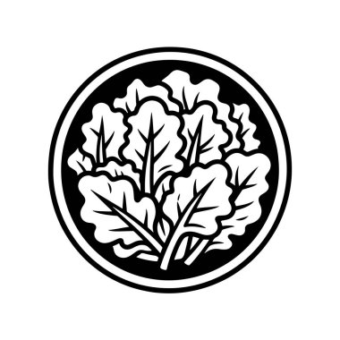 Silüet şeklinde sağlıklı bir salata kasesi.