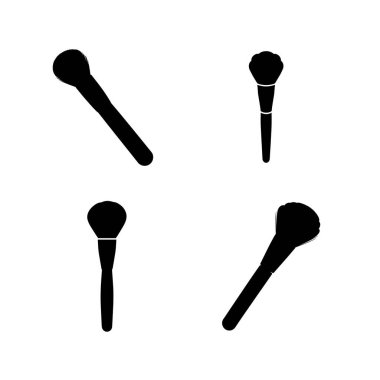 Yumuşak ve minimalist şekilli bir kadın makyaj fırçası silueti simgesi