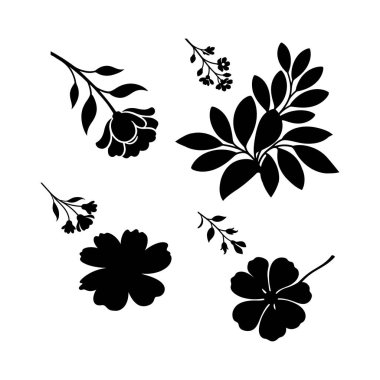 Güzel bir çiçek dalı silueti tasarımı sol üst köşeyi yumuşak çizgilerle süslüyor dekoratif elementler, davetiyeler ve estetik tasarımlar için mükemmel.