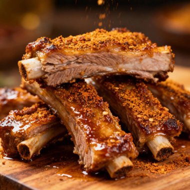 Sulu soslu ızgara ızgara kaburga.