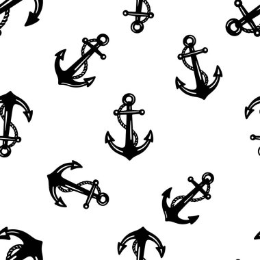 Denizcilik Çapa Çizimi Tekrarlayan Deniz Arkaplanı