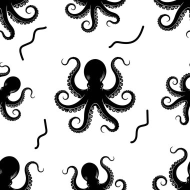 Ahtapot Dokunaçları Okyanus Yaşamı Kusursuz Desen