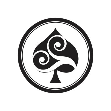 Maça ası logo vektör çizim şablonu