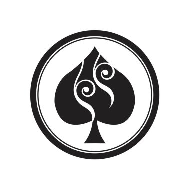 Maça ası logo vektör çizim şablonu