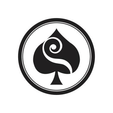 Maça ası logo vektör çizim şablonu