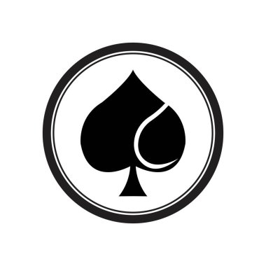 Maça ası logo vektör çizim şablonu