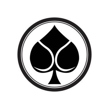 Maça ası logo vektör çizim şablonu