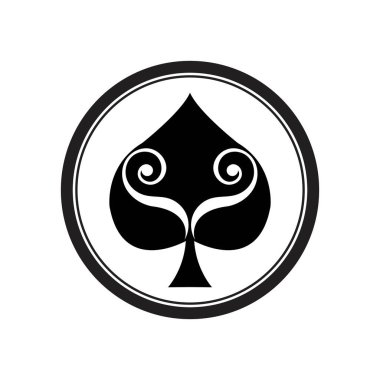 Maça ası logo vektör çizim şablonu