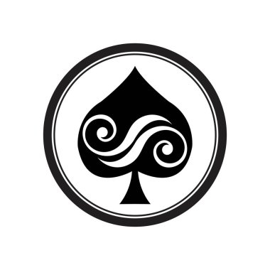 Maça ası logo vektör çizim şablonu