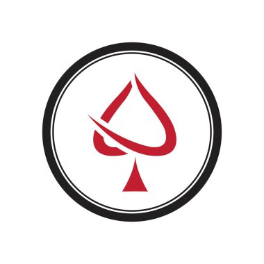 Maça ası logo vektör çizim şablonu