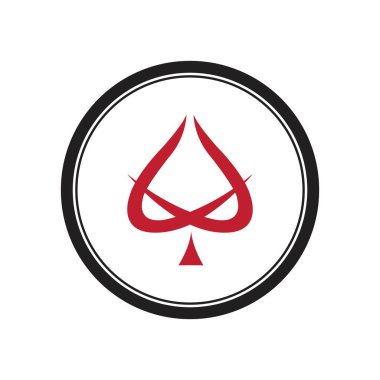 Maça ası logo vektör çizim şablonu