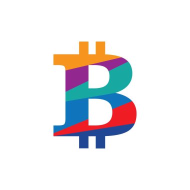 Vektör illüstrasyonu Bitcoin şifreleme para birimi logosu tasarımı