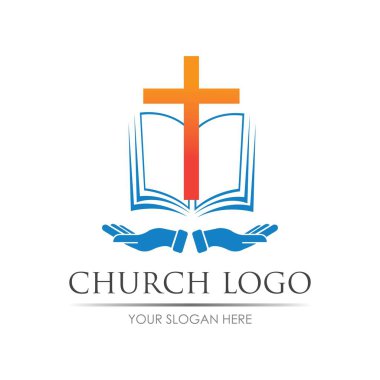 Kilise logosu vektör çizim şablonu