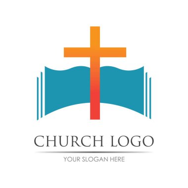 Kilise logosu vektör çizim şablonu