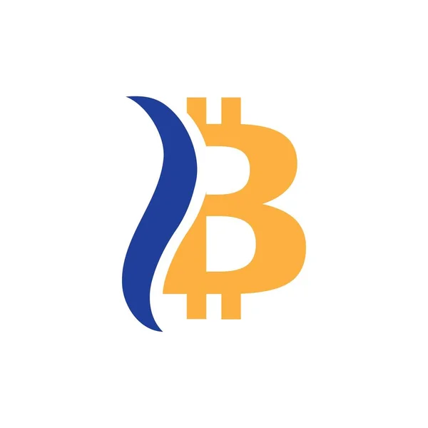 Ilustração Vetorial Bitcoin Criptomoeda Logotipo Design — Vetor de Stock