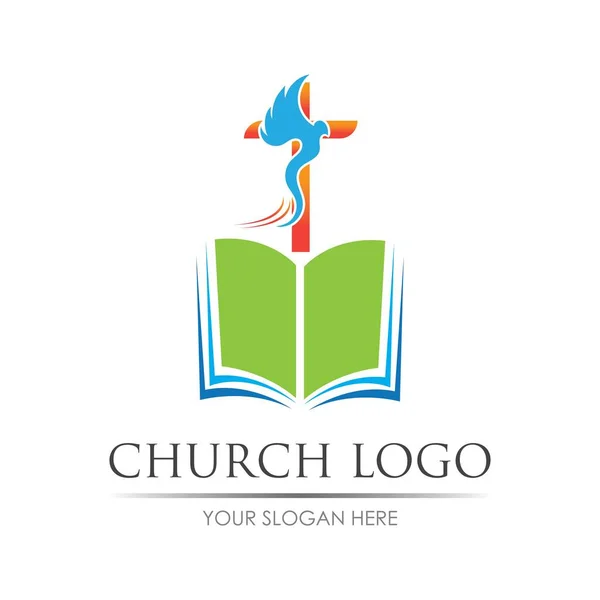 Igreja Logotipo Vetor Ilustração Design Modelo — Vetor de Stock