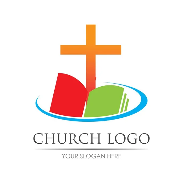 Igreja Logotipo Vetor Ilustração Design Modelo — Vetor de Stock