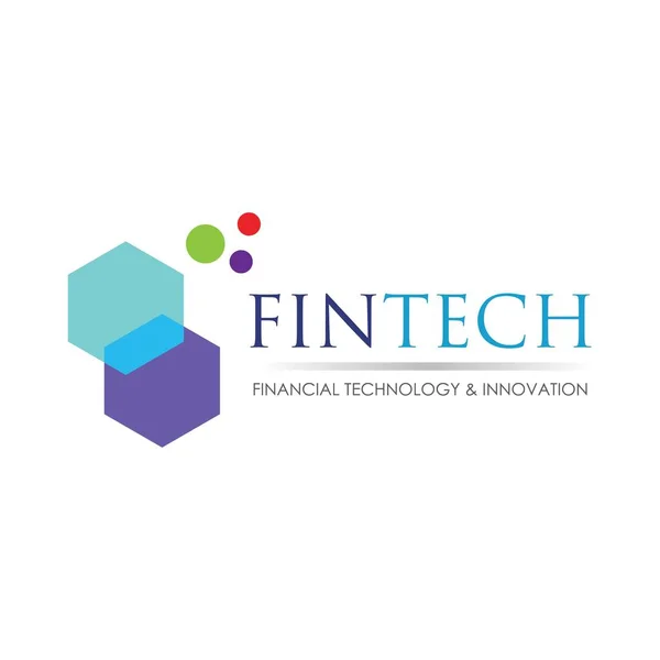 Diseño Moderno Del Concepto Logotipo Para Las Tecnologías Fintech Finanzas — Vector de stock