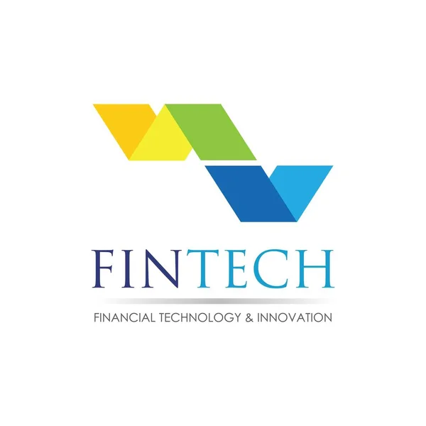 Diseño Moderno Del Concepto Logotipo Para Las Tecnologías Fintech Finanzas — Vector de stock