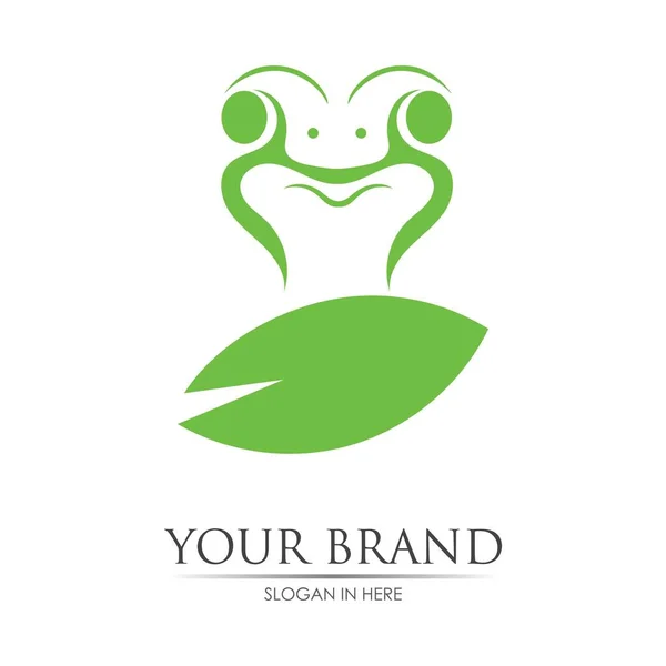 Frog Logo Template Design Ilustração Vetorial — Vetor de Stock