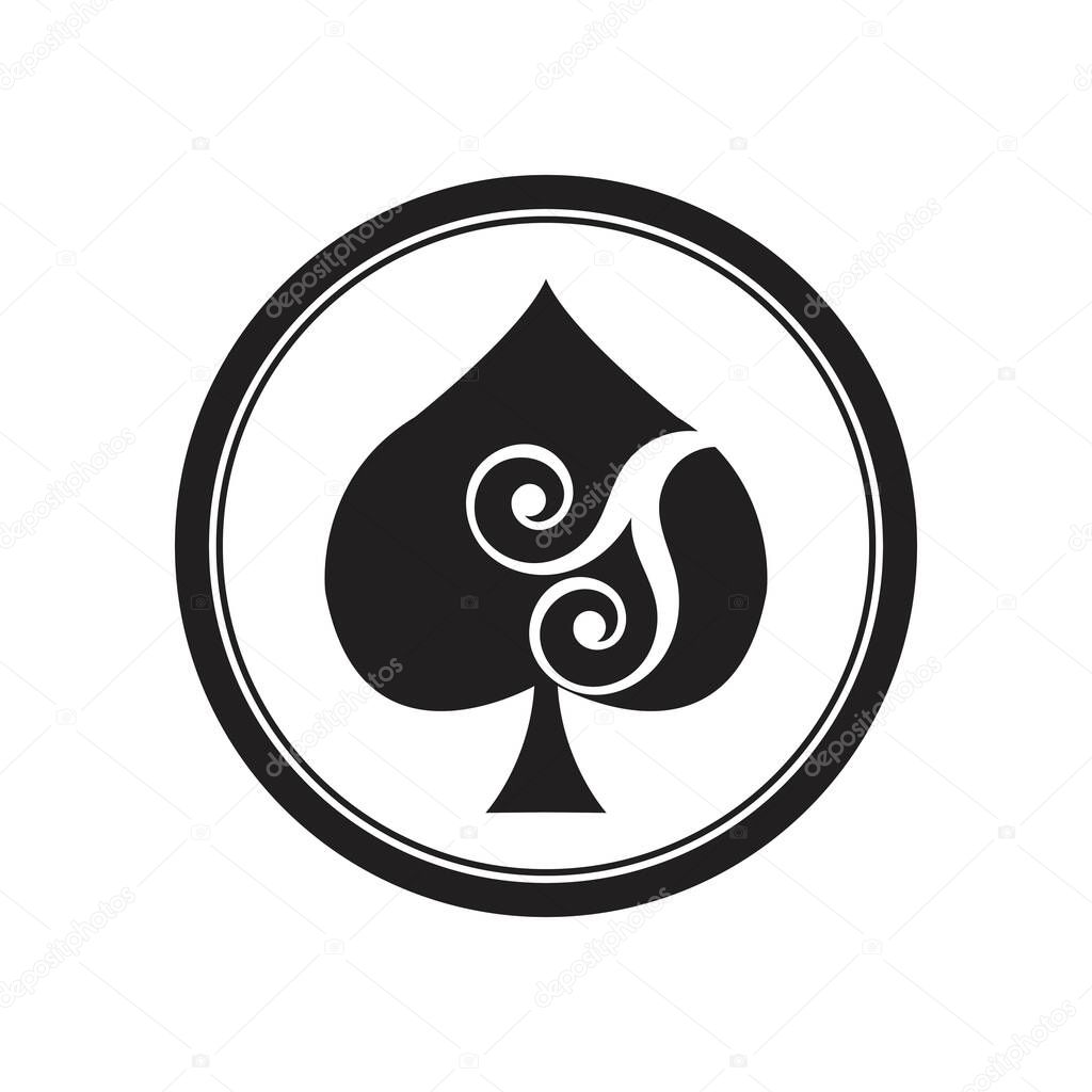 Ace of spades logo vector illustration design template