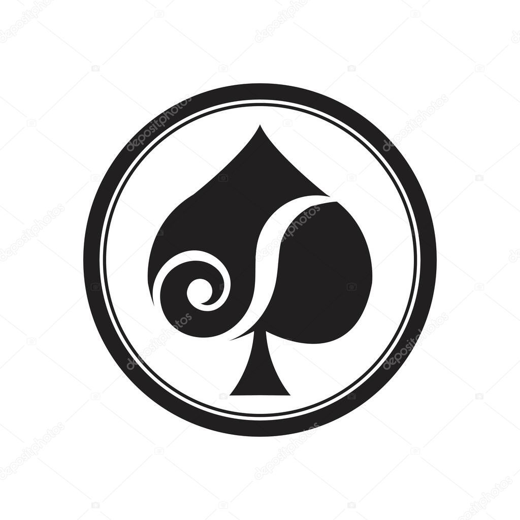 Ace of spades logo vector illustration design template