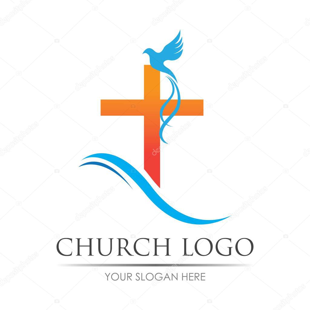 church logo vector illustration design template