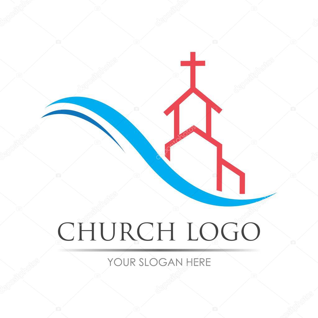 church logo vector illustration design template