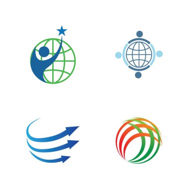 yaratıcı küresel vektör logosu çizim tasarım şablonu