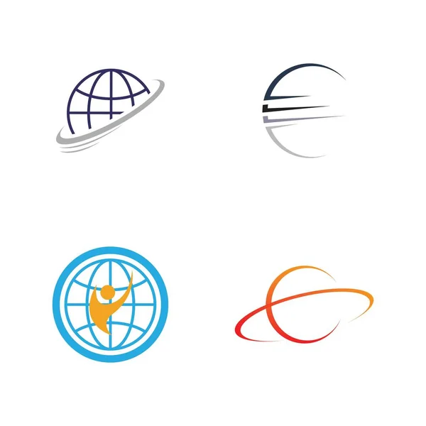Logo Vectoriel Mondial Créatif Mis Illustration Modèle Conception — Image vectorielle