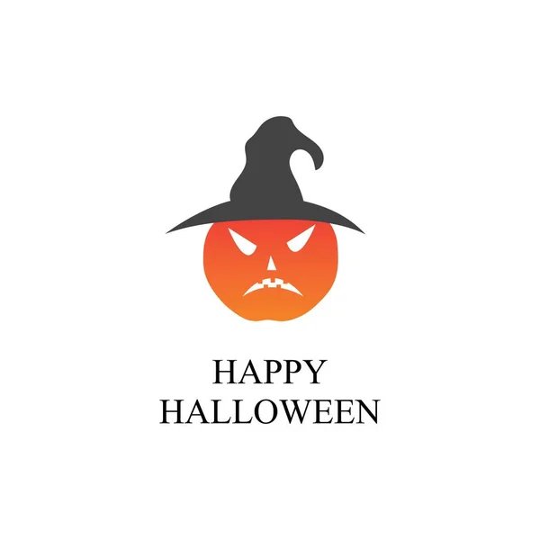 Cadılar Bayramı Partisi Çizilmiş Cadılar Bayramı Balkabağı Sembolü Logo Tasarımı — Stok Vektör