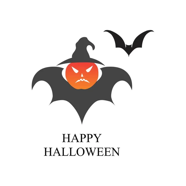Cadılar Bayramı Partisi Çizilmiş Cadılar Bayramı Balkabağı Sembolü Logo Tasarımı — Stok Vektör