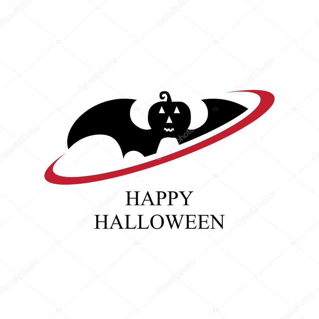 Halloween party, drawn Halloween pumpkin symbol, logo design, vector illustratio