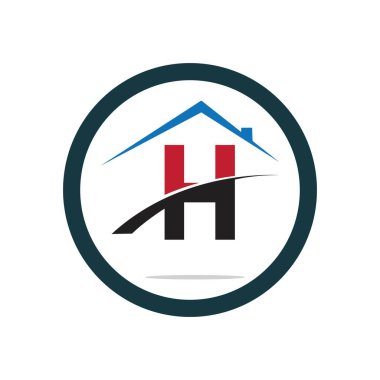 H harfi logo ikonu vektör tasarım şablonu elementleri