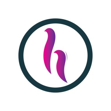 H harfi logo ikonu vektör tasarım şablonu elementleri